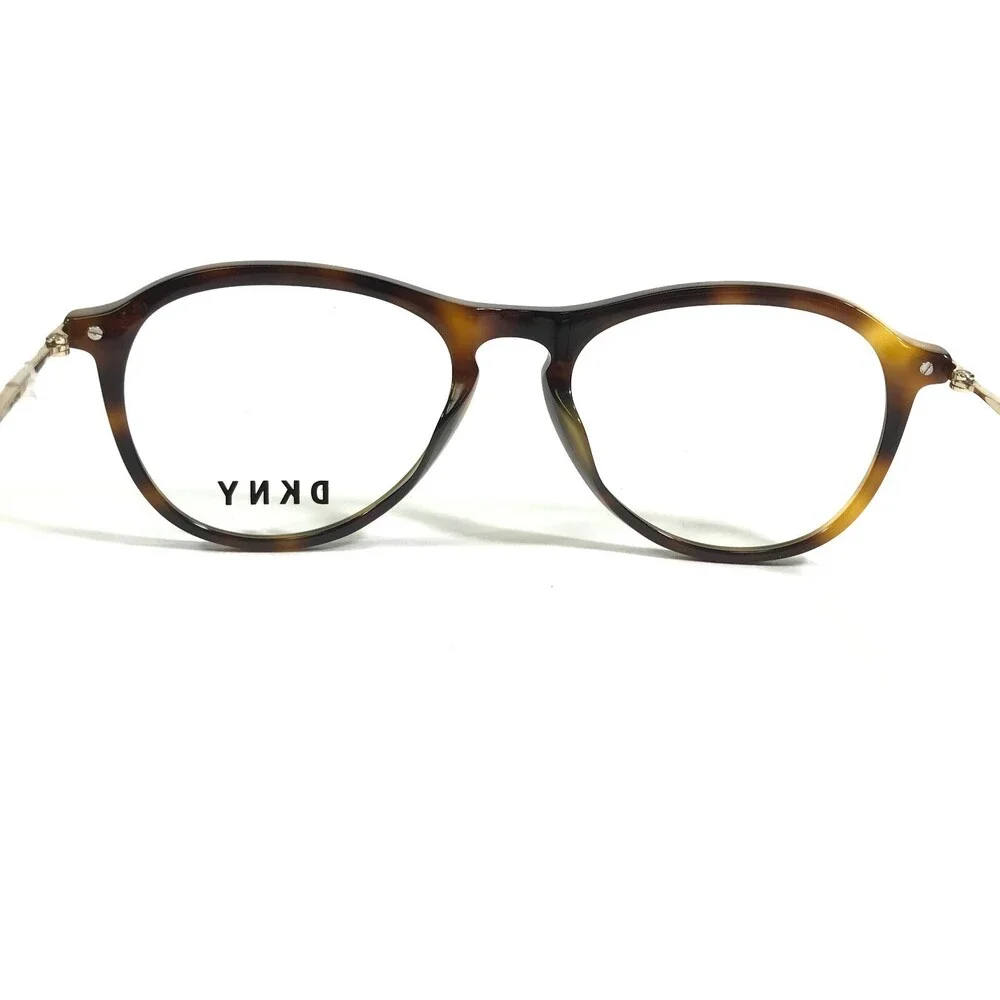 DKNY Eyeglasses Frames DK7000 240 Brown Tortoise Gold Large Round 53-18-135
